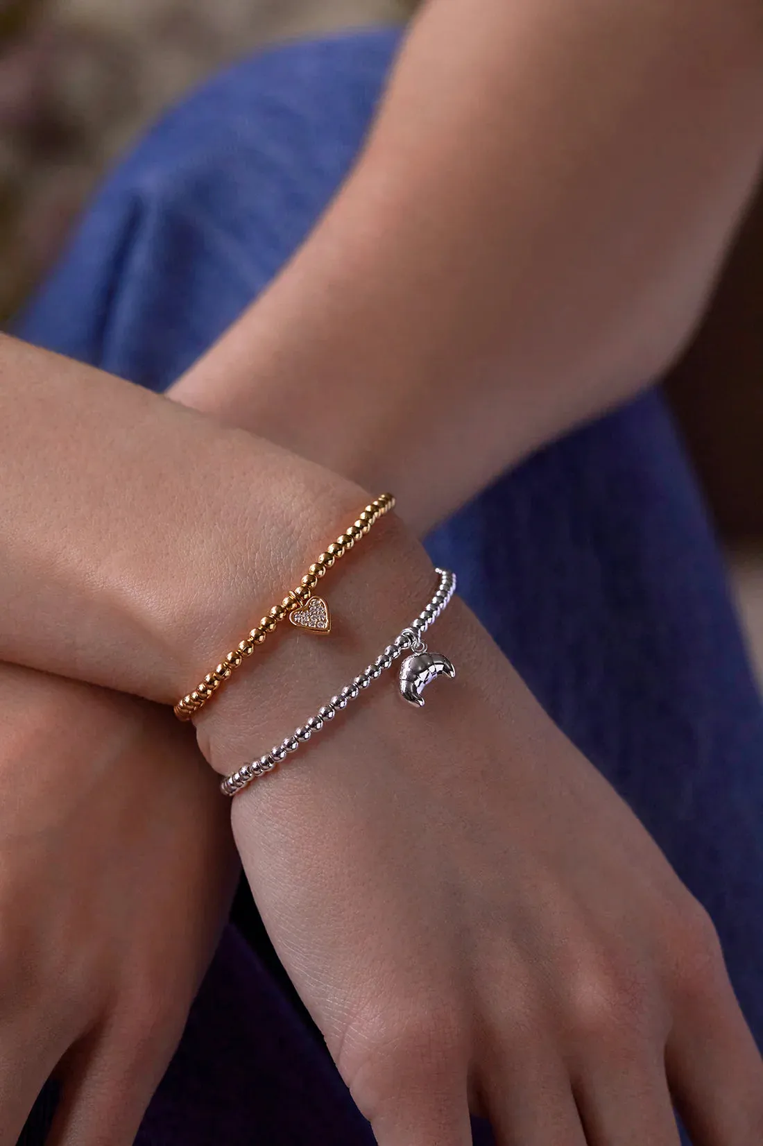 Pave Heart Sienna Bracelet Gold Plated