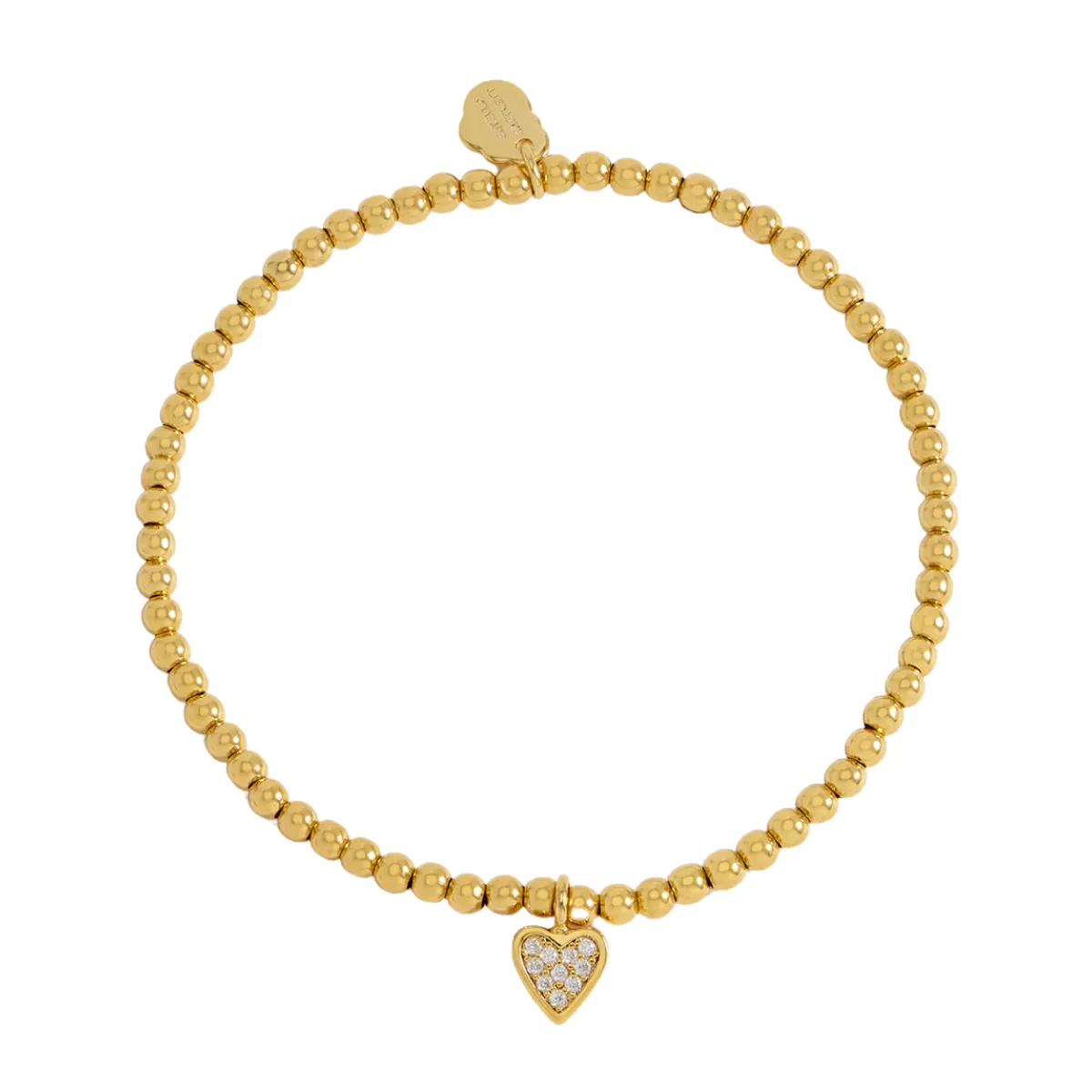 Pave Heart Sienna Bracelet Gold Plated
