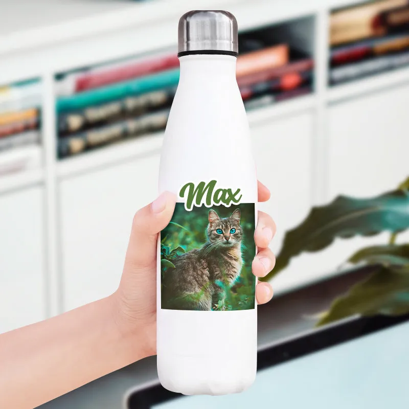 Personalized Sports Water Bottles Made From Pet Photos for Travel, Sports