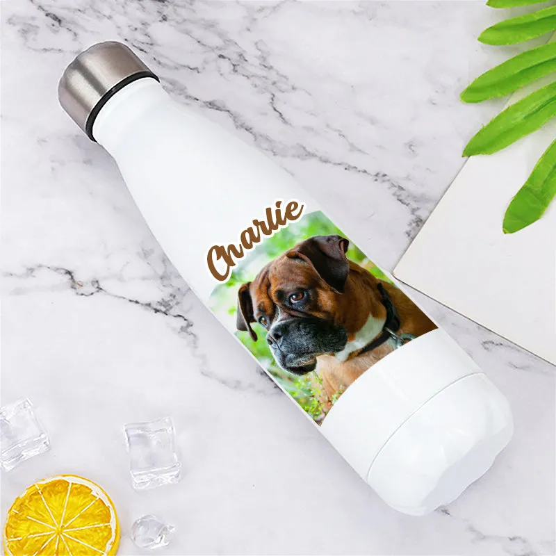 Personalized Sports Water Bottles Made From Pet Photos for Travel, Sports