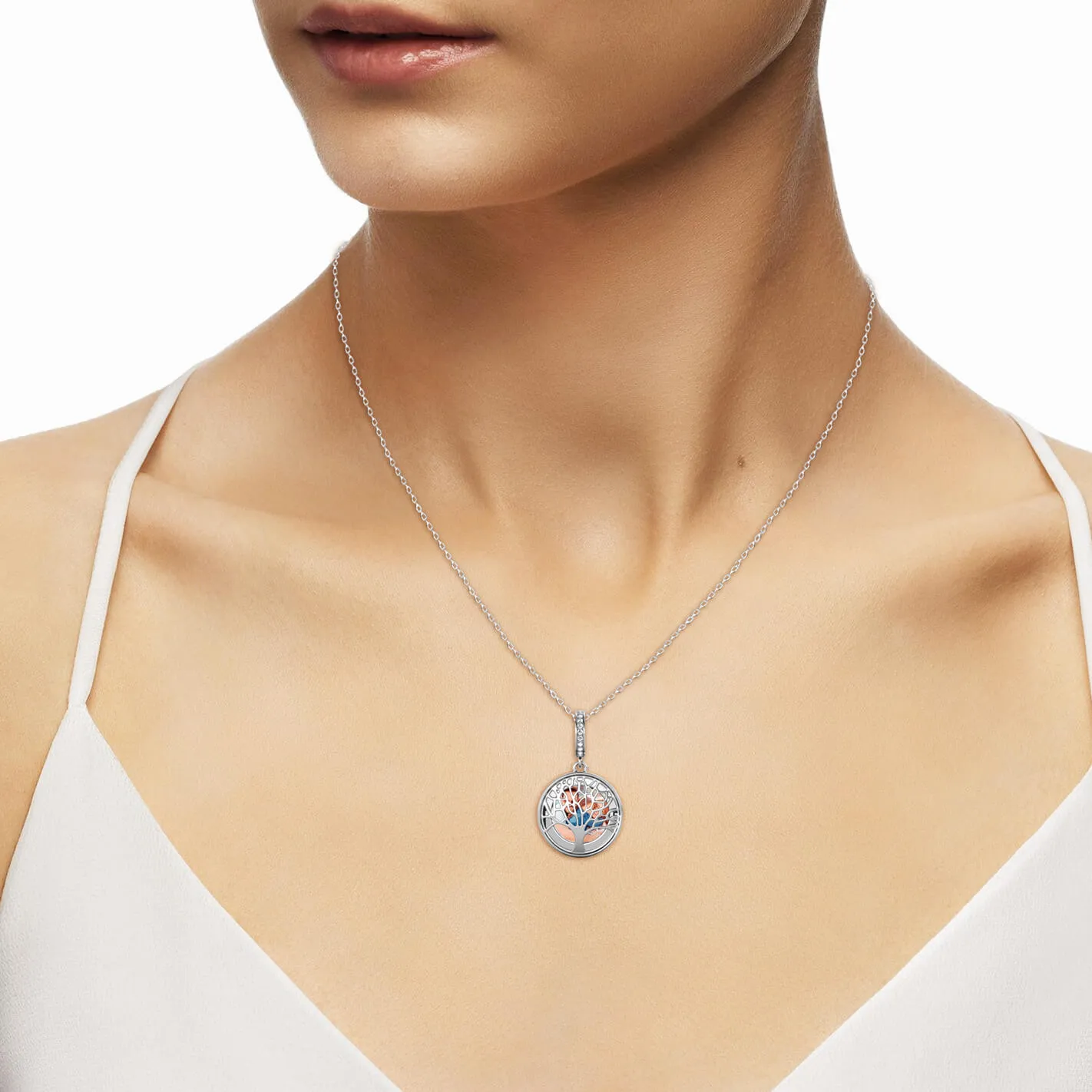 Photo Locket Necklace with Picture Inside - Silver