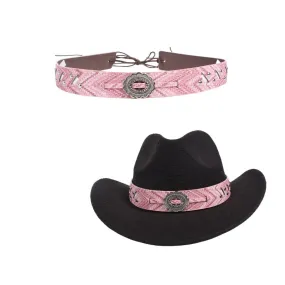 Pink Leather Bands for Cowgirl Hats