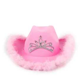 Pink Princess Cowgirl Hat for Adults