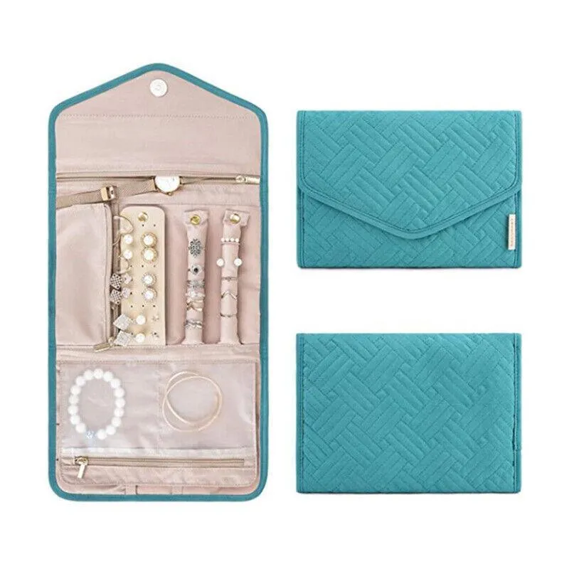 Portable Travel Foldable Jewellery Pouch 1PC 3Colours 23x15cm
