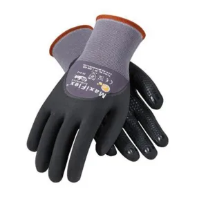 Protective Industrial Products 34-845/M Medium MaxiFlex Endurance by ATG 15 Gauge Abrasion Resistant Black Micro-Foam Nitrile Palm And Fingertip Coated Work Gloves With Gray Seamless Knit