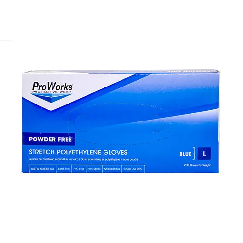 ProWorks® Stretch Polyethylene Gloves, Blue