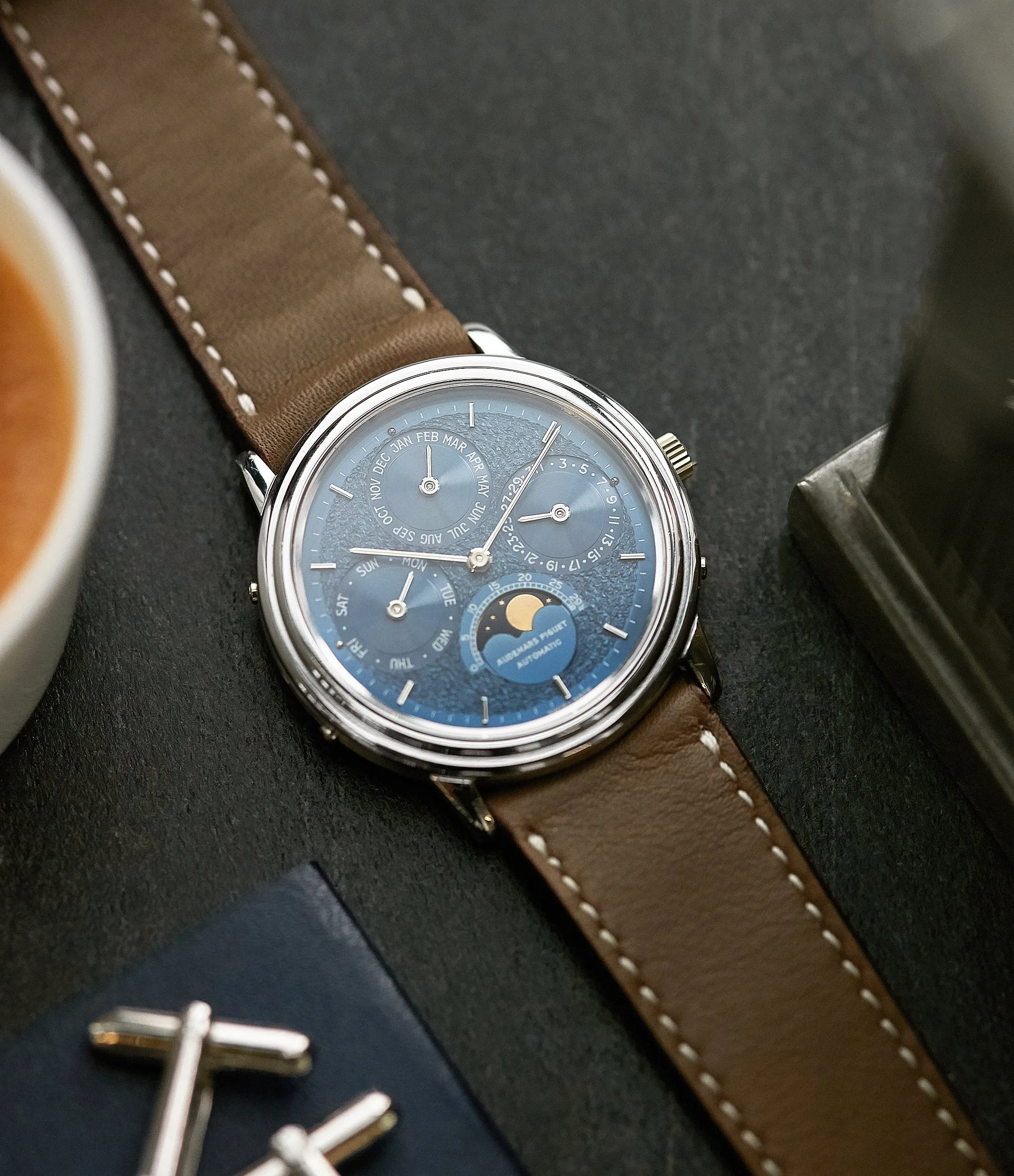 Quantième Perpetual Calendar | Blue 'Tuscan' dial | White Gold