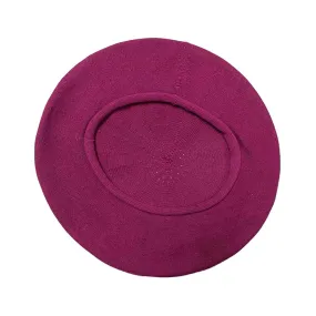 *Raspberry Cotton Classic French Beret, NEW! "The kind you find in a Secondhand Store", PARKHURST BERETS, Made In Canada, #30017