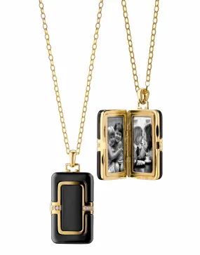 Rectangular Black Ceramic Locket