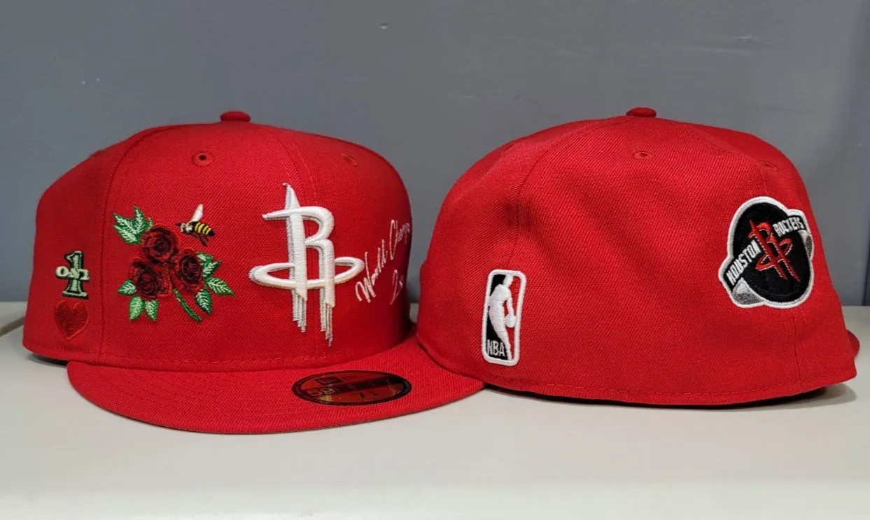 Red Houston Rockets Logo impressions New Era 59FIFTY Fitted