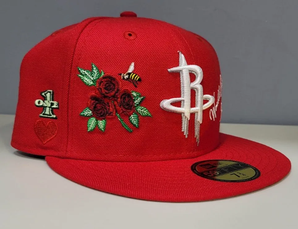 Red Houston Rockets Logo impressions New Era 59FIFTY Fitted