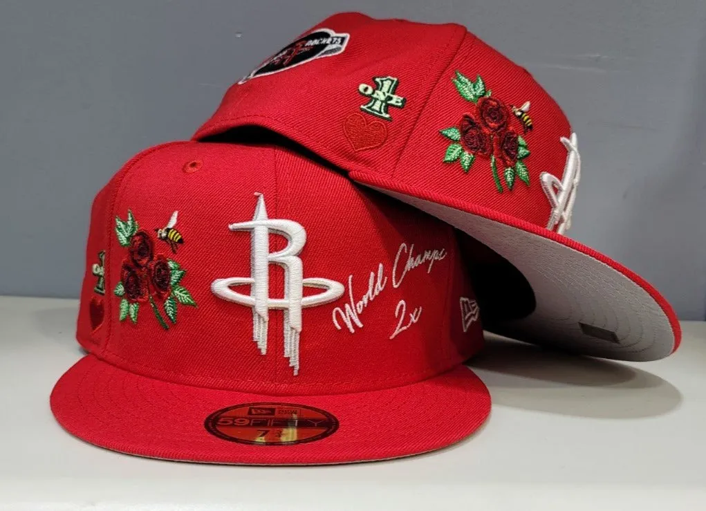 Red Houston Rockets Logo impressions New Era 59FIFTY Fitted