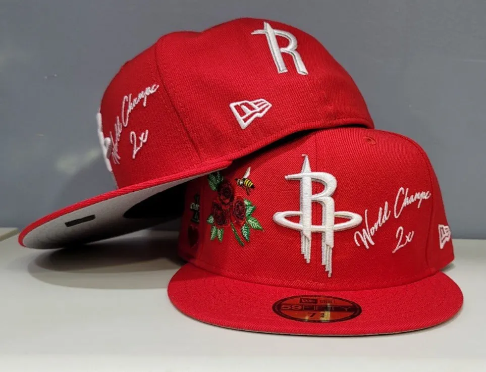 Red Houston Rockets Logo impressions New Era 59FIFTY Fitted