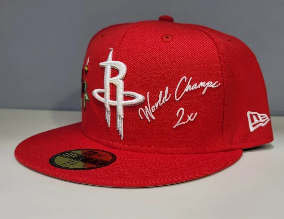 Red Houston Rockets Logo impressions New Era 59FIFTY Fitted