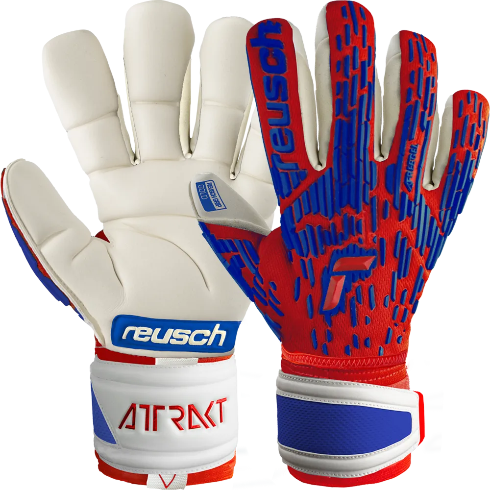 Reusch Attrakt Freegel Gold Finger Support-Stunning Red/White/Blue