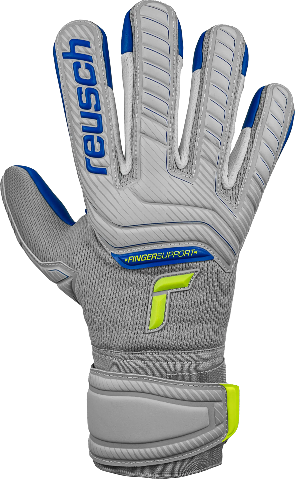 Reusch Attrakt Grip Evolution Finger Support GoalKeeper Gloves 5272820 Blue