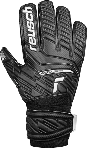 Reusch Attrakt Resist Finger Support GoalKeeper Gloves 5270610 Black