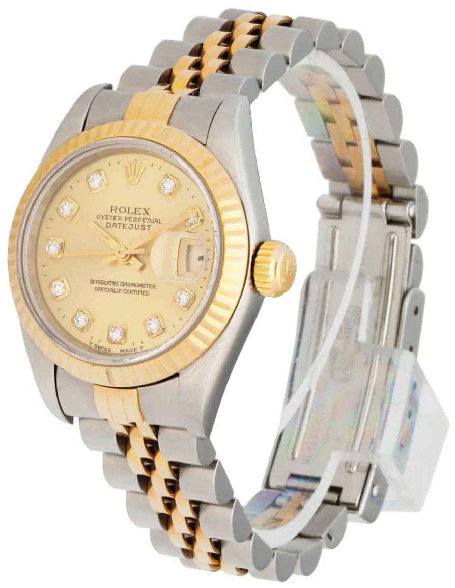 Rolex 69173 Datejust Diamond Dial Ladies Watch Box Papers