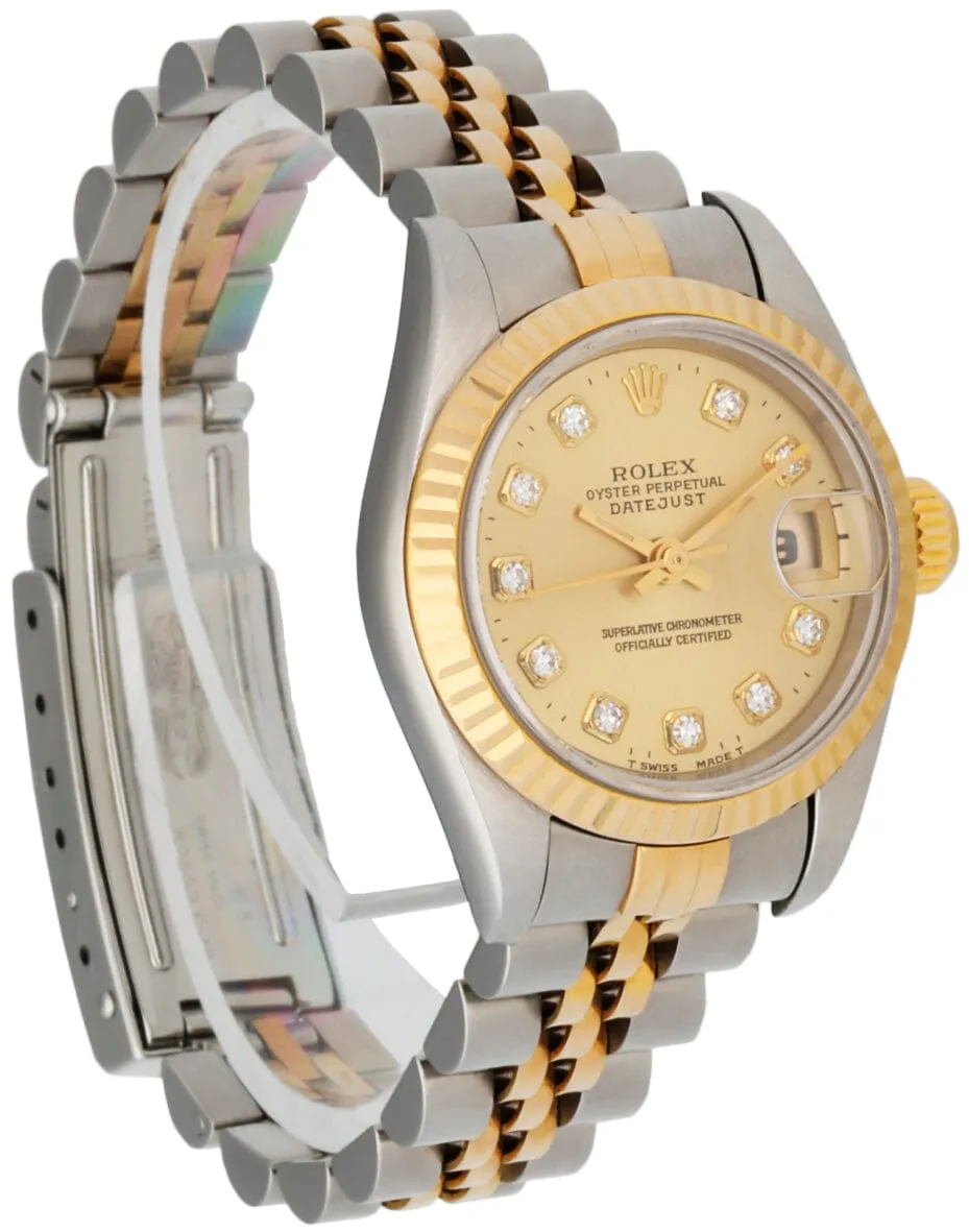 Rolex 69173 Datejust Diamond Dial Ladies Watch Box Papers