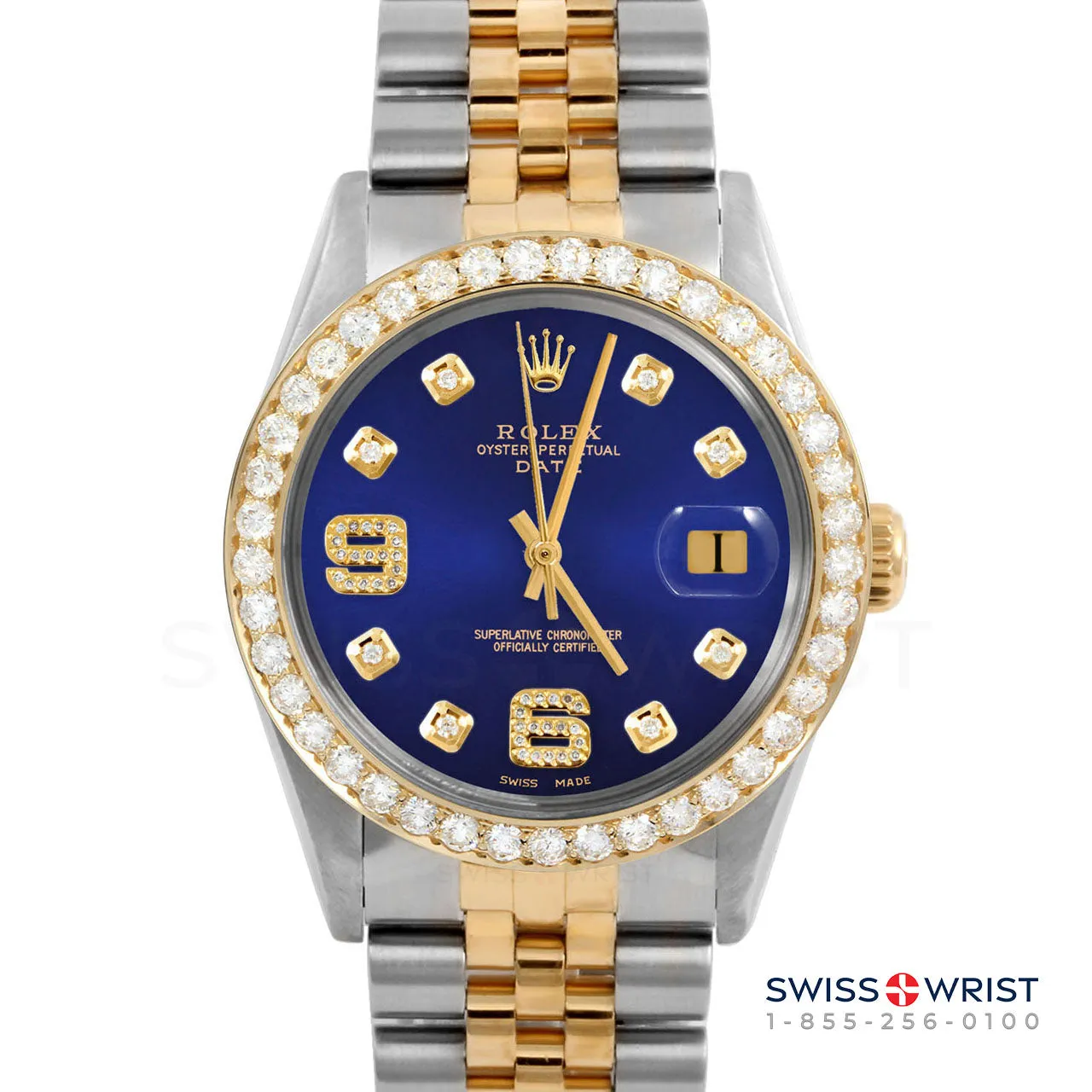 Rolex Date 34mm | 1500-TT-BLU-8DA69-2CT-JBL