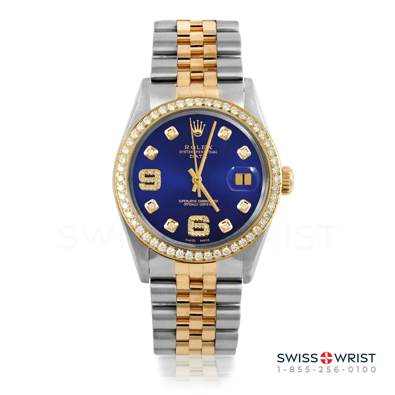 Rolex Date 34mm | 1500-TT-BLU-8DA69-BDS-JBL
