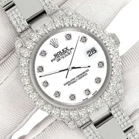 Rolex Datejust 31mm Pave 7.2ct Iced Diamond White Watch  TFJ-142508434
