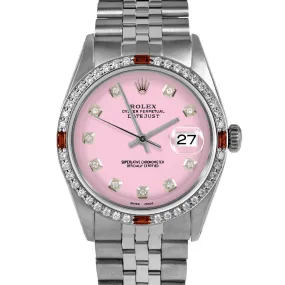 Rolex Datejust 36mm | 1601-SS-PNK-DIA-AM-4RBY-JBL