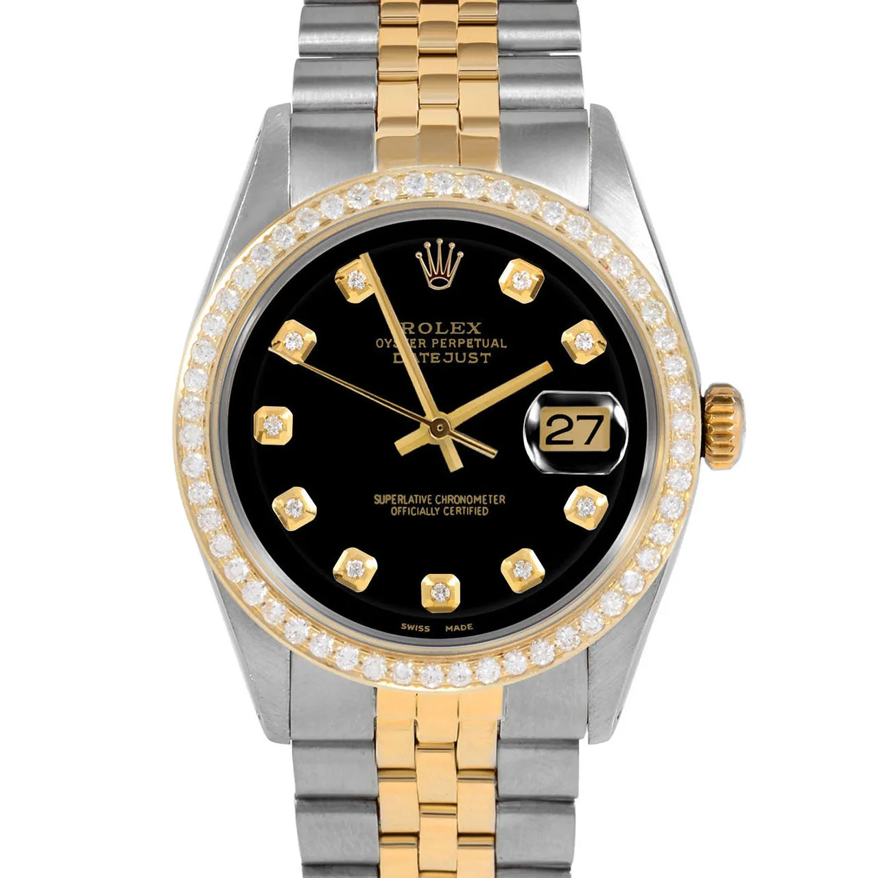 Rolex Datejust 36mm | 1601-TT-BLK-DIA-AM-BDS-JBL