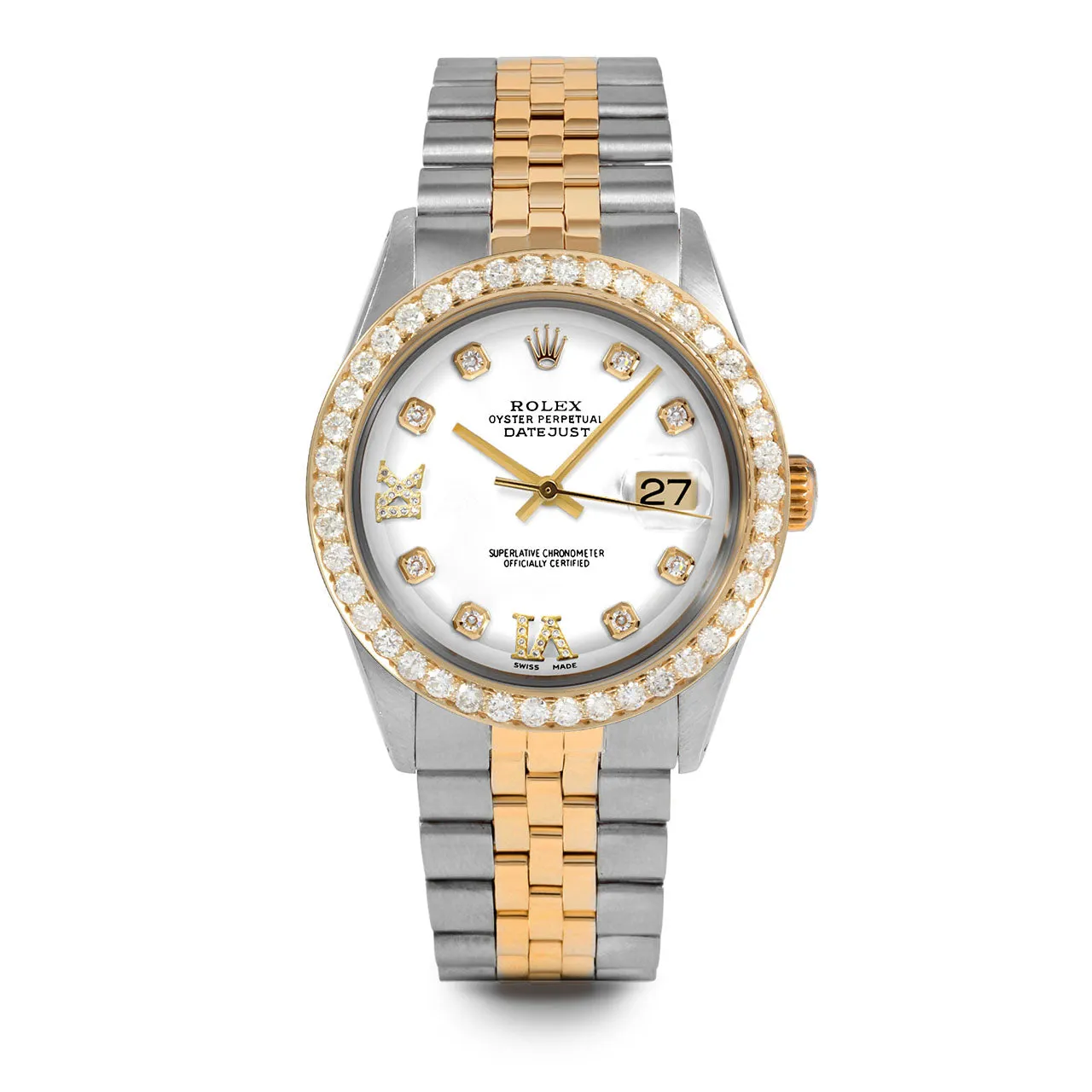 Rolex Datejust 36mm | 1601-TT-WHT-8DR69-25CT-JBL