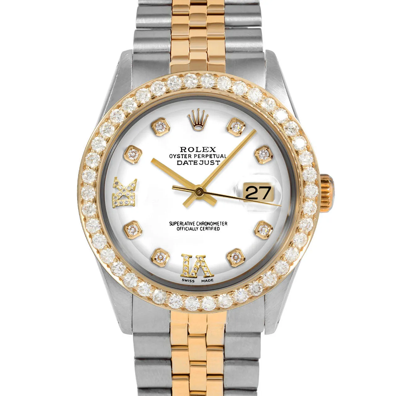 Rolex Datejust 36mm | 1601-TT-WHT-8DR69-25CT-JBL
