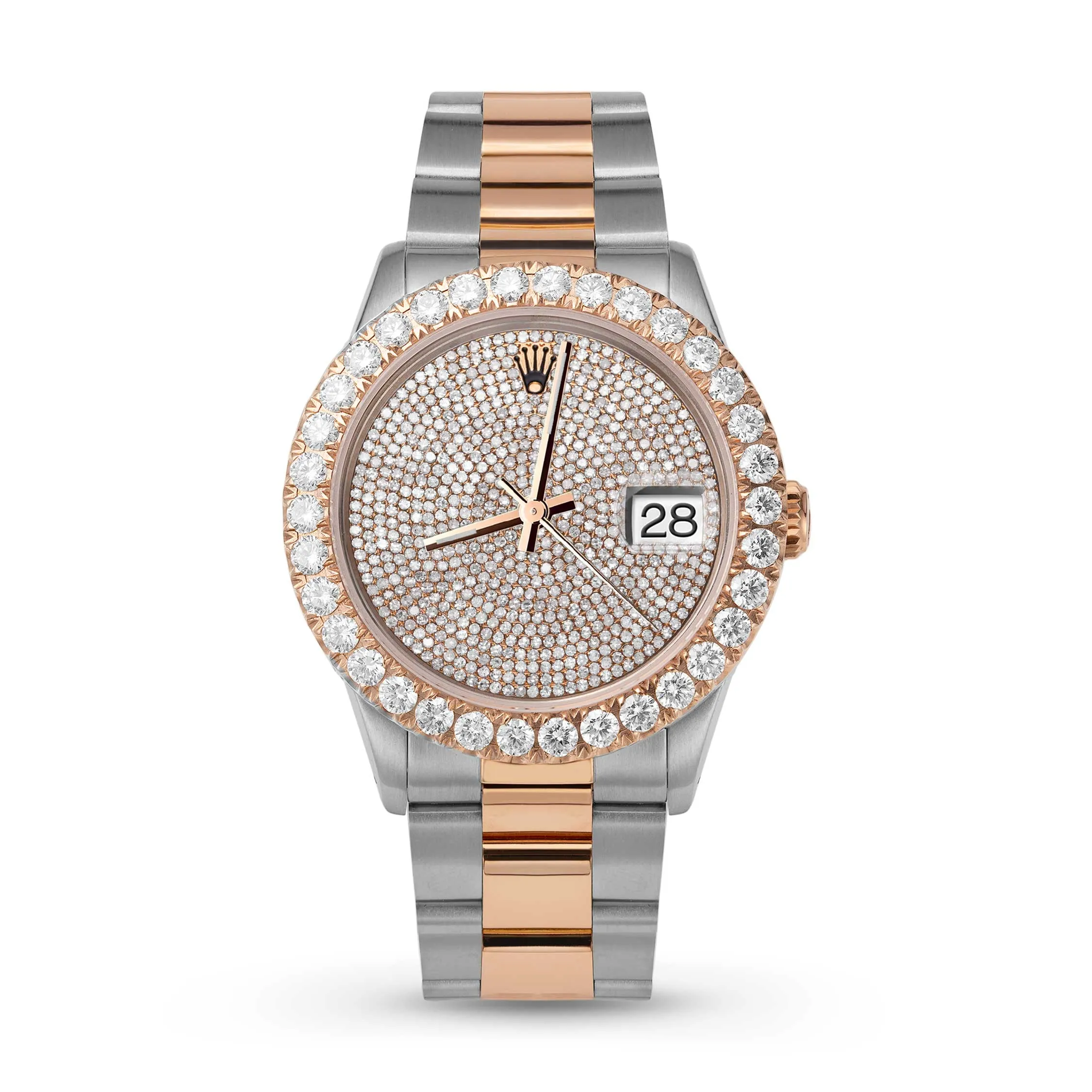 Rolex Datejust Diamond Bezel Watch 36mm Rose Diamond Dial | 4.75ct