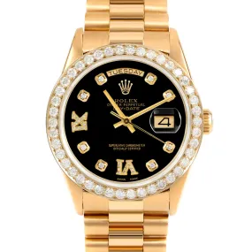 Rolex Day-Date 36mm | 18238-BLK-8DR69-25CT-PRS