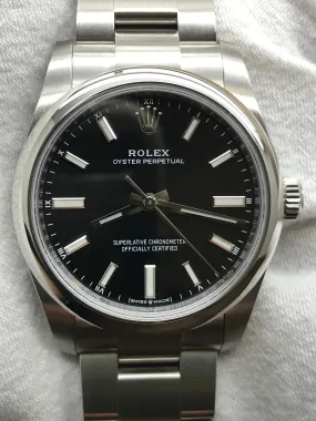 Rolex Oyster Perpetual 34mm 124200 Black Dial Automatic Watch