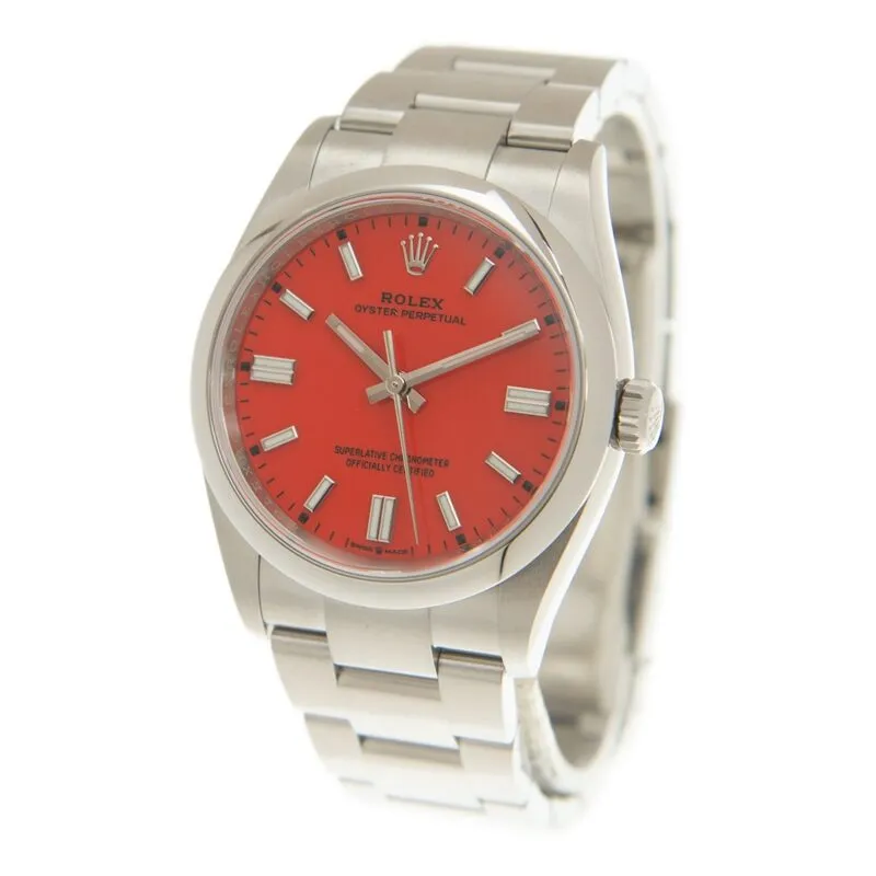 Rolex Oyster Perpetual 36 Automatic Chronometer Coral Red Dial Watch 126000CRLRDSO