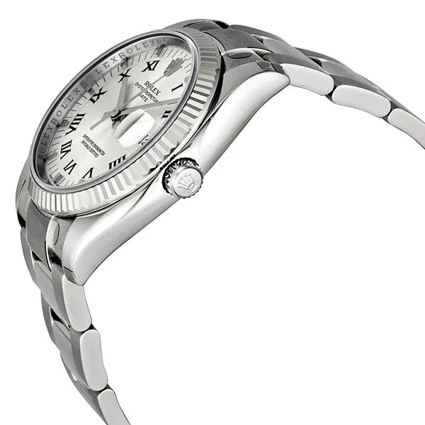 Rolex Oyster Perpetual Date 34 Silver Dial Stainless Steel Bracelet Automatic Men's Watch 115234SRO