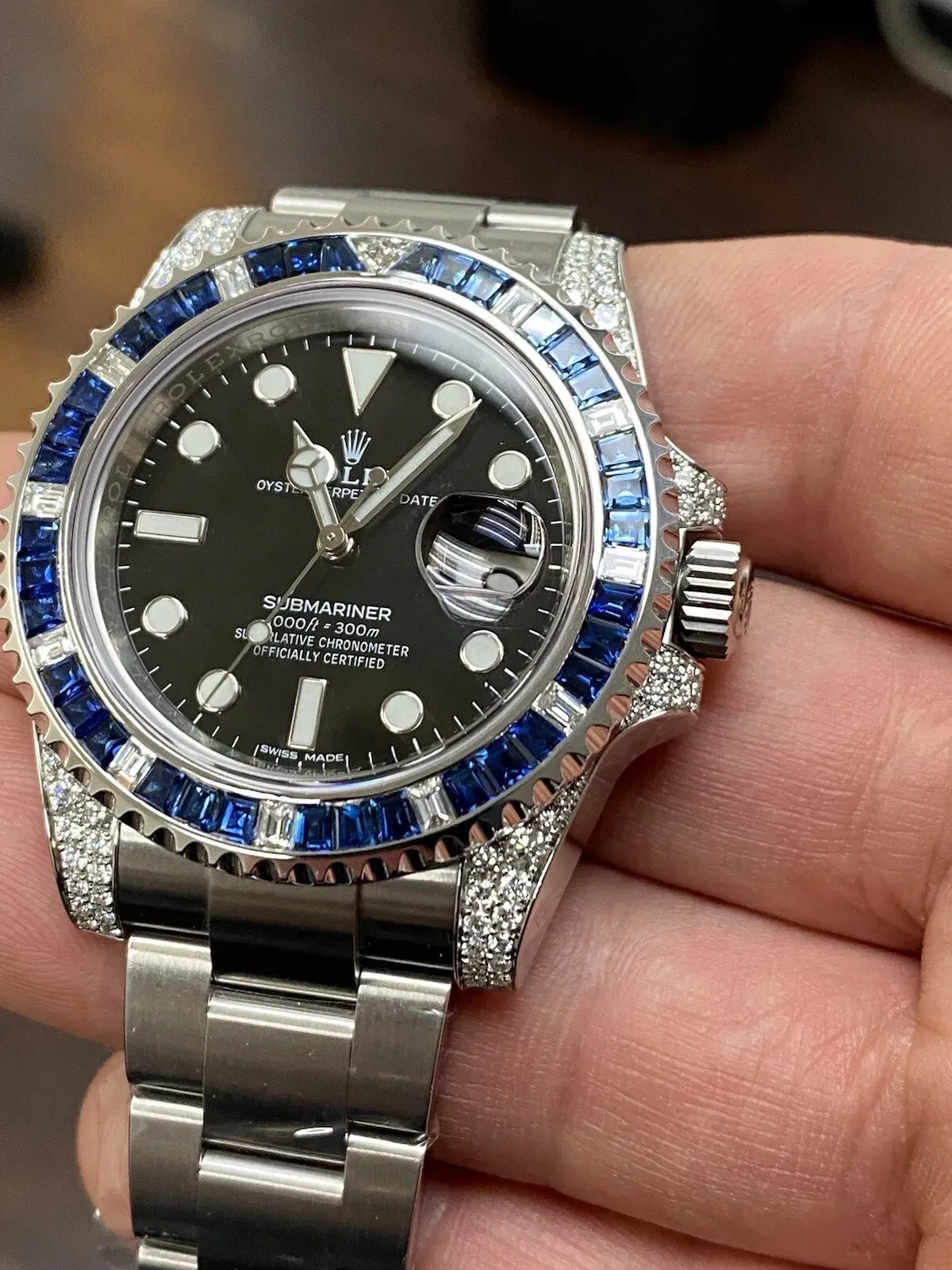 Rolex Submariner 116610 Steel 116659SABR Custom Bezel Natural Sapphires Diamonds
