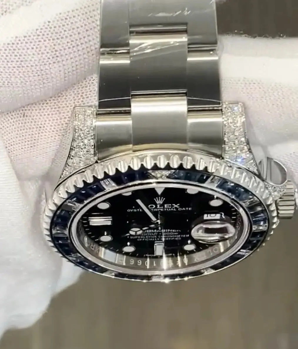 Rolex Submariner 116610 Steel 116659SABR Custom Bezel Natural Sapphires Diamonds