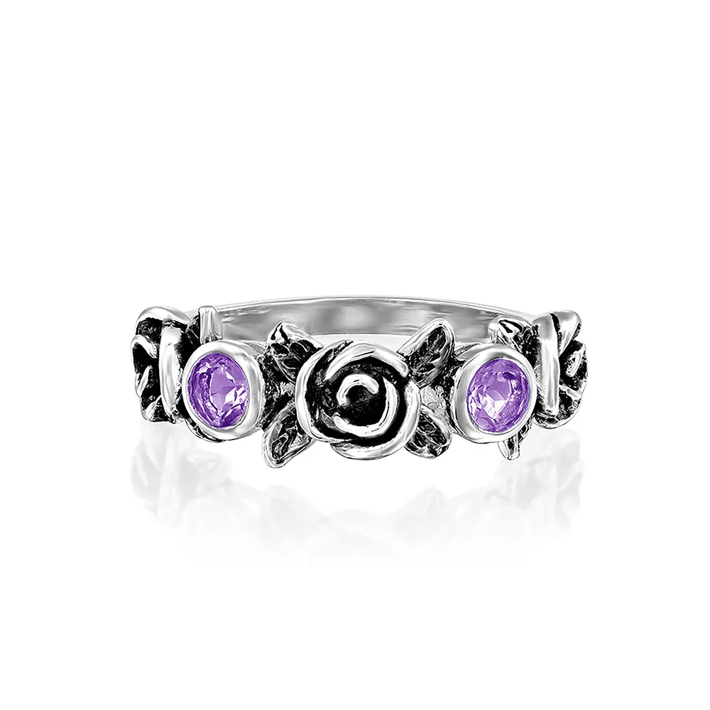 Rose and Gemstone Ring