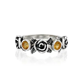 Rose and Gemstone Ring
