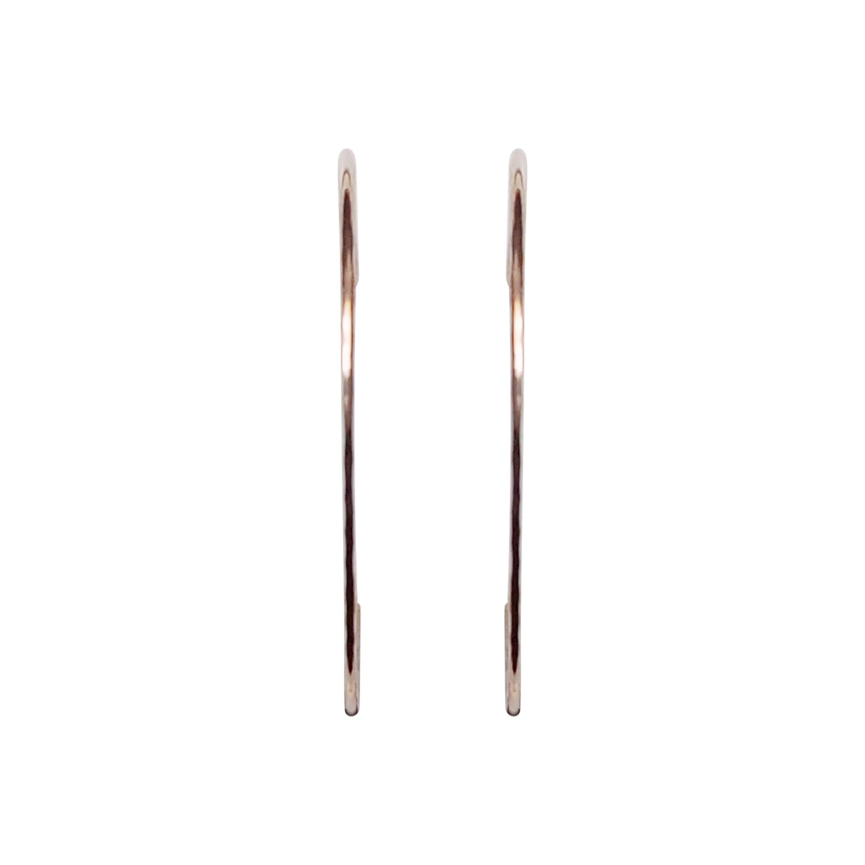 Rose Gold Large Hammered Invisible Clip On Hoop Earrings