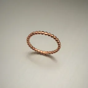 Rose Gold Over Sterling Silver Bead Ring, Stackable Ring, Silver Rings
