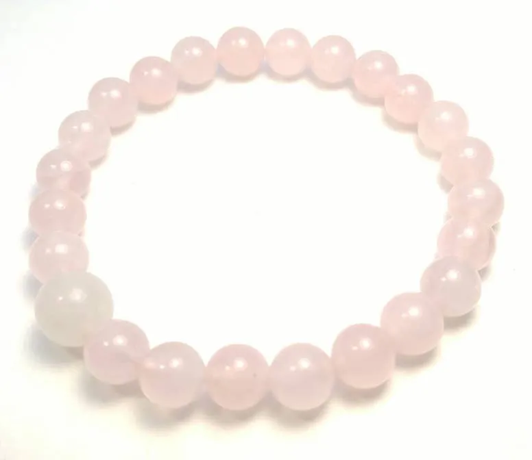 Rose Quartz Beaded Bracelet - Wrist Mala - 4mm - Kids' Size