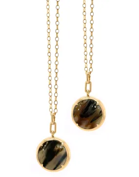 Round Agate Locket Necklace