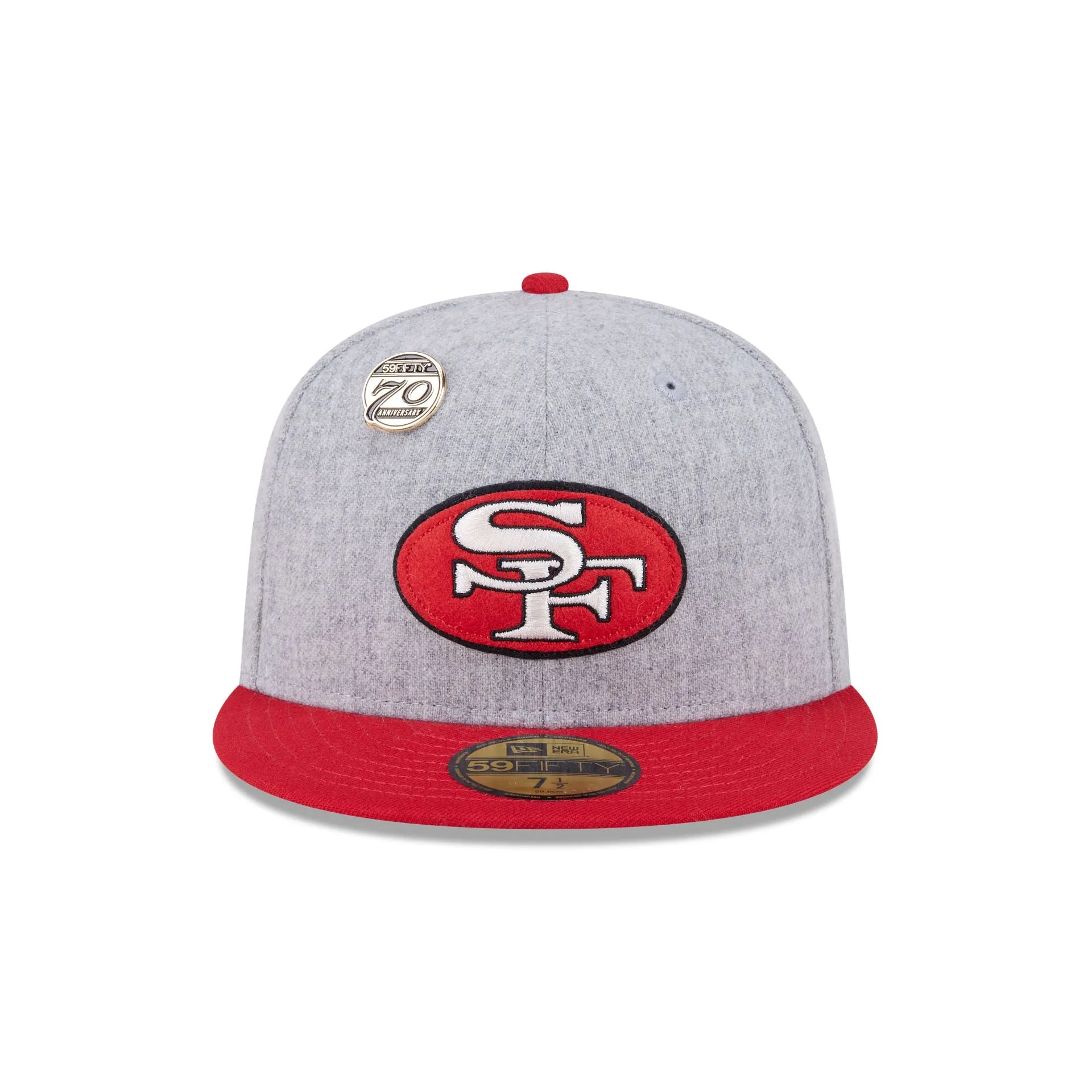 San Francisco 49ers 70th Anniversary Gray 59FIFTY Fitted Hat