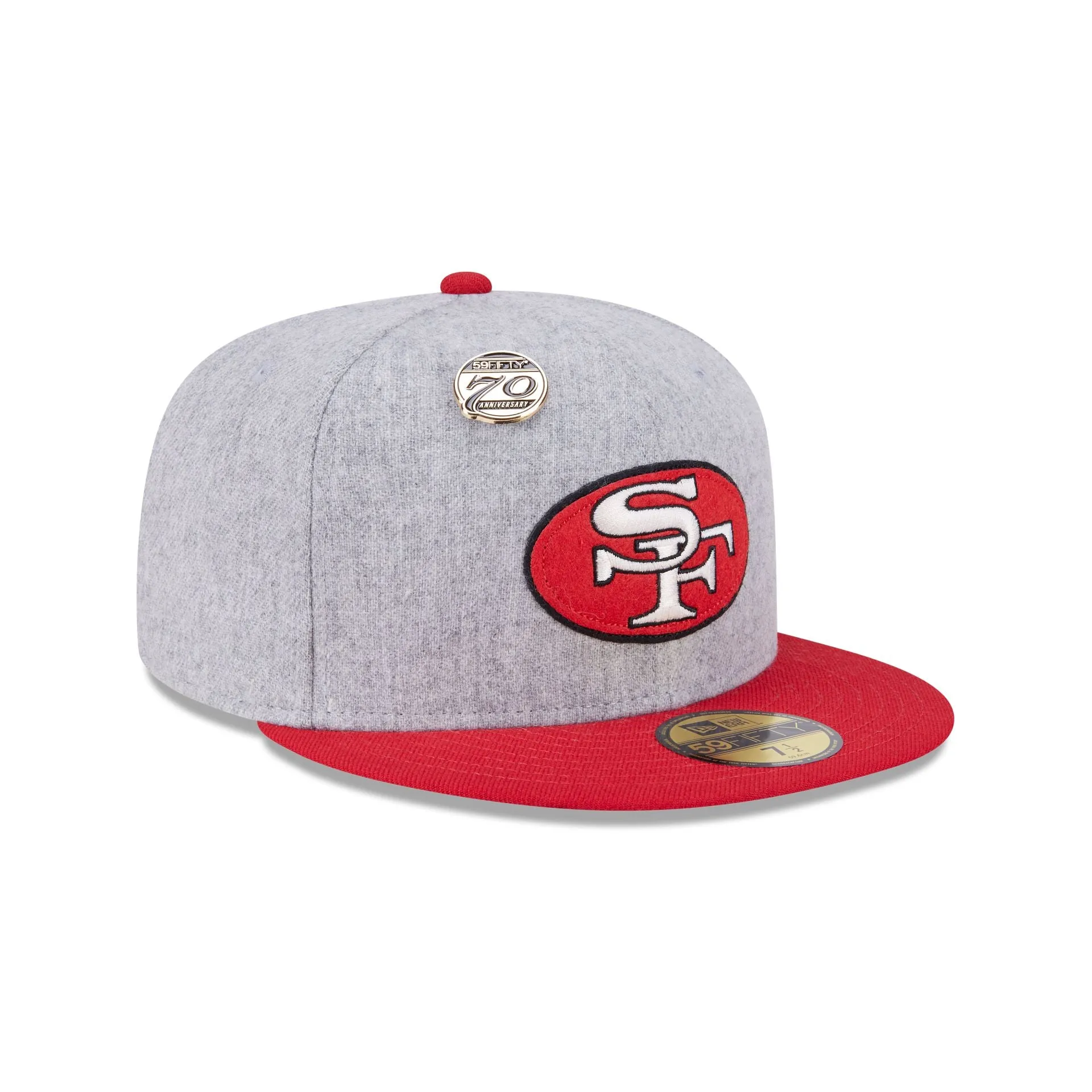 San Francisco 49ers 70th Anniversary Gray 59FIFTY Fitted Hat