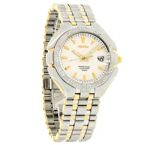 Seiko SLL180 Men's Arcadia White Dial Two Tone Steel Perpetual Calendar Watch