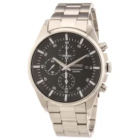 Seiko SNDC81 Men's Black Dial Steel Bracelet Chrono Quartz Watch