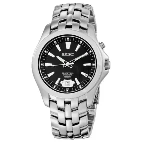 Seiko SNQ101 Men's Perpetual Calendar Black Dial Stainless Steel Bracelet Watch