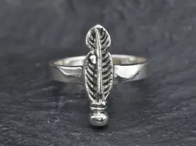 Silver Feather Ring - Feather Vintage Ring - Plume Ring