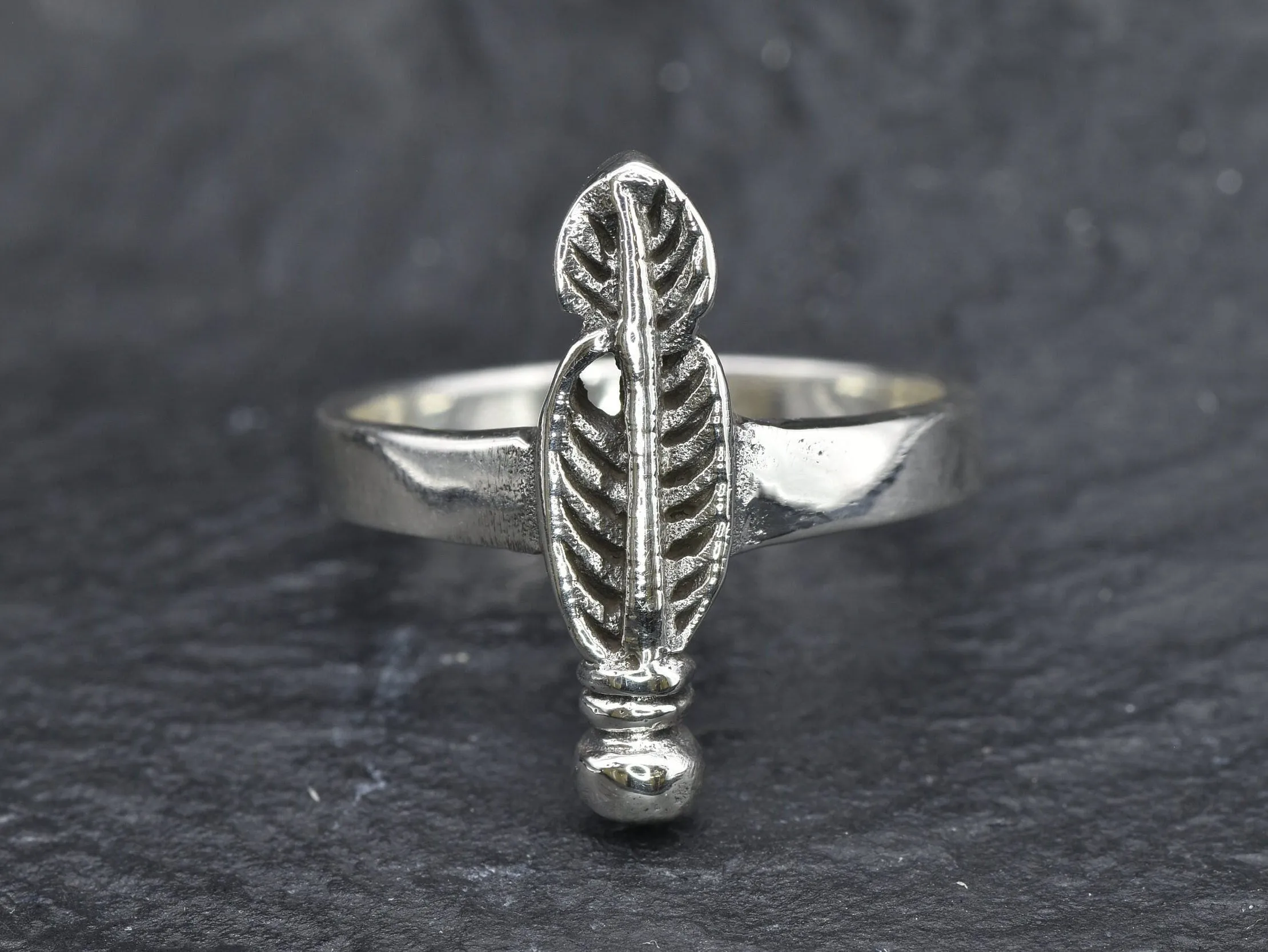 Silver Feather Ring - Feather Vintage Ring - Plume Ring